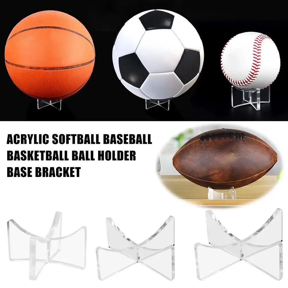 Transparentný akrylový multifunkčný výstavný stojan na podporu softballu Base Baseball Basketball Držiteľ držiaka K0R2