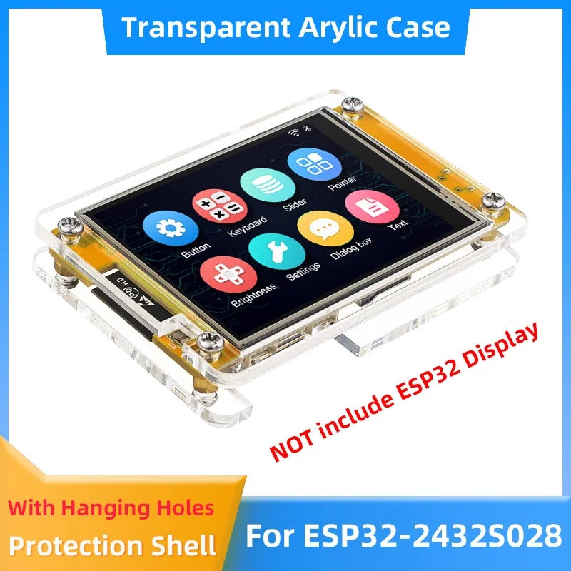 Transparentný akrylový prípad pre ESP32-2432S028 Vývojová doska ESP32 2,8 palca 240*320 SMART DISPITS (bez dosky ESP32)