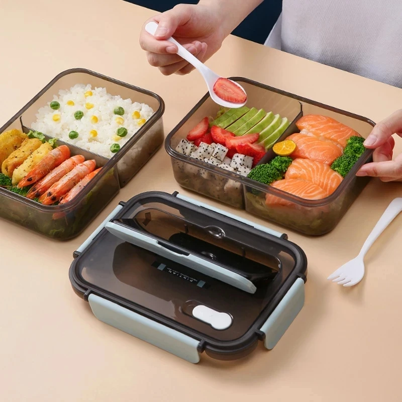 Transparentný obedový box pre detské skladovacie nádoby s veciami s mikrovlnnou rúrou Ohriepky s mikrovlnnou rúrou Bento Box Japonský štýl
