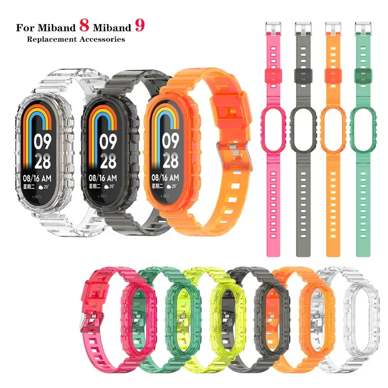 Transparentný silikónový náhradný remienok pre pásmo Xiaomi Mi 9/8 MIBAND 9