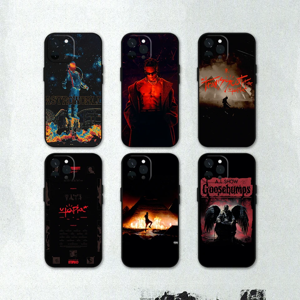 Travis Scott Utopia Telefón pre iPhone 11 12 13 14 15 16 Max Pro Plus Soft Shell