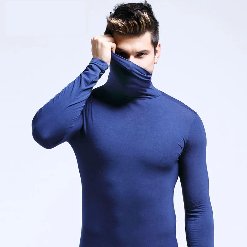 Trend Casual Turtleneck Pánsky modálny zimný sveter Turtleneck Cool blúzka Tesná modalová tričko Mládežnícky masívny farebný základň