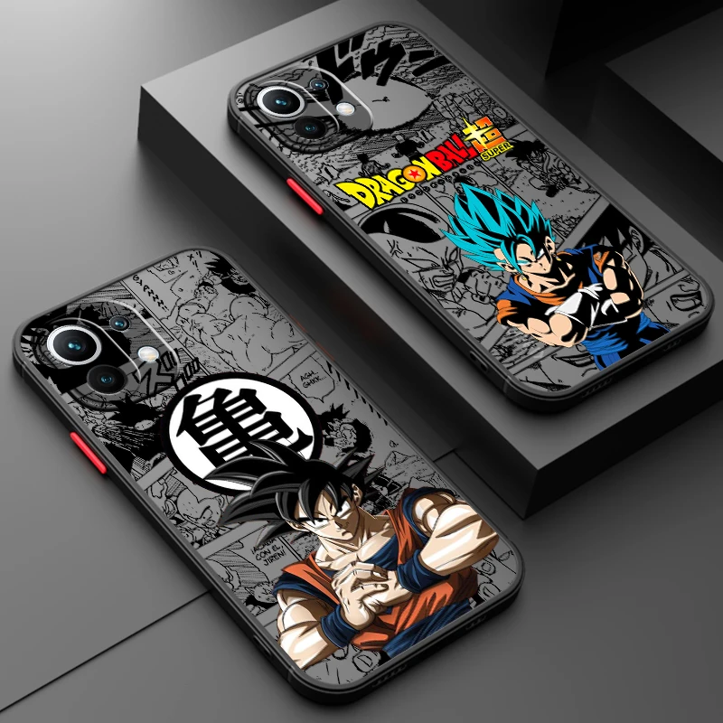 Trend D-Dragon Ball Saiyan Frosted Tasucent pre Xiaomi Mi 13 12 12T 11T 11i 10t 10t 10 9t Pro Lite Ultra 5G TPU telefónny prípad