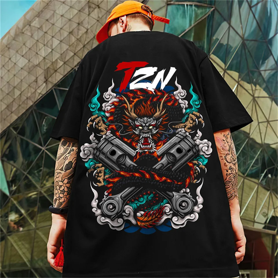 Trend Pánske tričko 3D tlač Street T košeľa pre mužov s krátkym rukávom High Street Hip Hop Hop Trištu letné streetwear