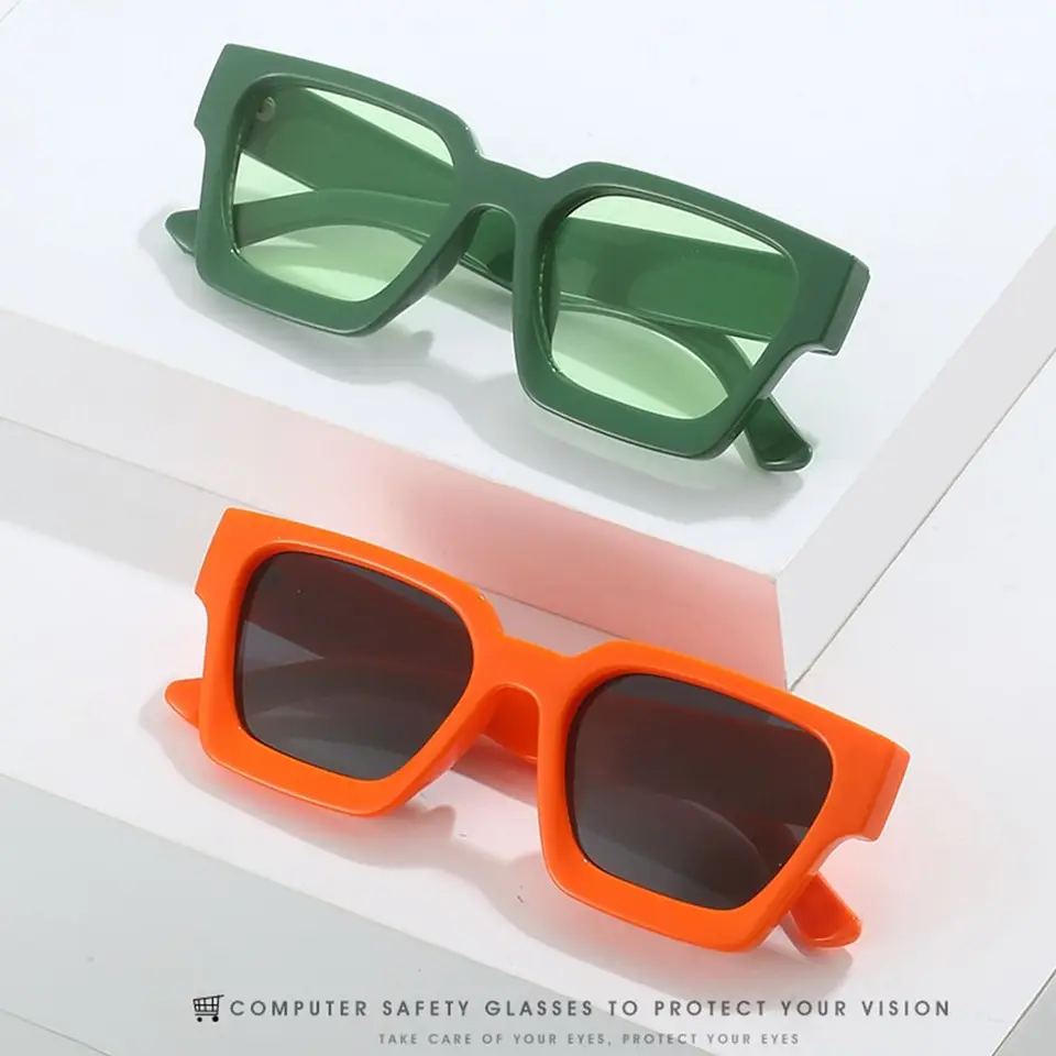 Trendové robustné hrubé štvorcové slnečné okuliare UV400 ochrana Y2K obdĺžnikových odtieňov Čierne slnečné okuliare pre ženy a muži