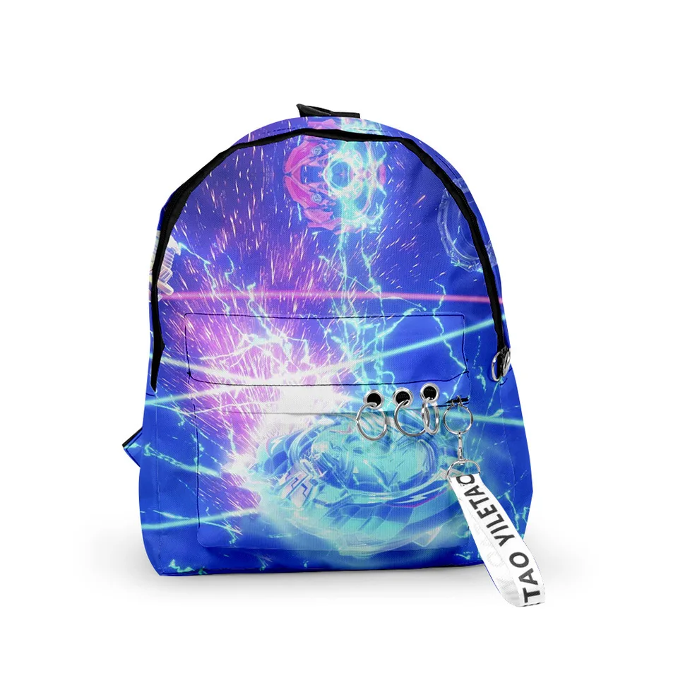 Trendy Beyblade Burst Evolution Batohy chlapci/dievčatá Školské tašky 3D tlač Kľúčenky Oxford Waterproof Malé batohy