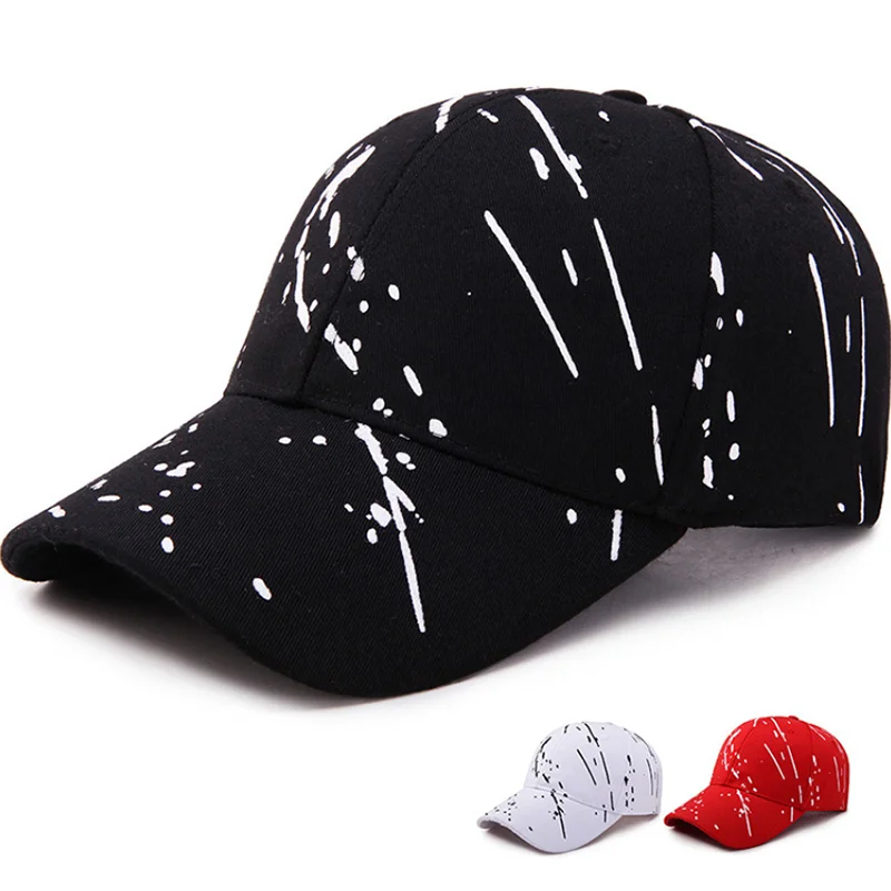 Trendy dospelý baseball čiapka Kórejská umelecká tlač Men a ženy Sun Visor Baseball Cap Hat Suncreen Módna nastaviteľná čiapka čierna biela