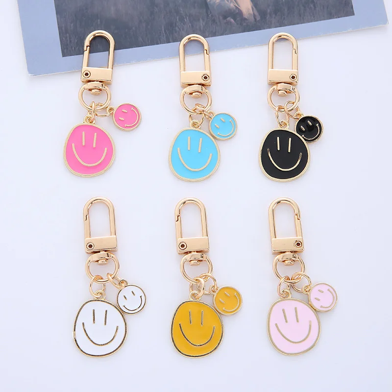 Trendy roztomilý úsmev tvár Kľúčenka emotikon emotikon Key Rings Prívesky pre mužov