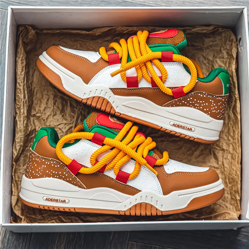 Trendy Streetwear tenisky Men Originálny dizajnér hamburger topánky Man Superstar skateboard topánky Men ploché príležitostné hip hop tenisky