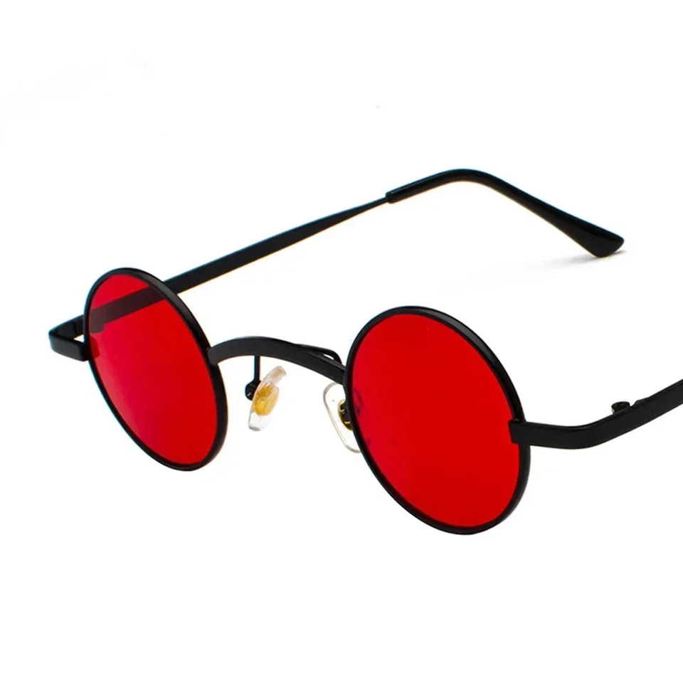 Trendy široký most retro rockový punk slnečné okuliare klasické malé okrúhle červené slnečné okuliare UV400