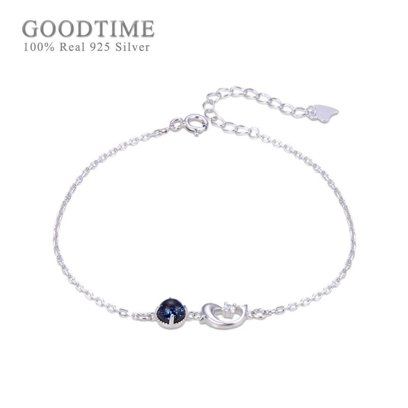 Trendy žien náramok Pure 925 Sterling Silver Fish Zirkón sklenené šperky Darci