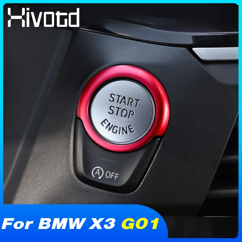 Trestné tlačidlo Štart Motor Multimedia One-Button Circle Cover Interiér upravte dekorácie Doplnky pre BMW X3 G01 2021-2018