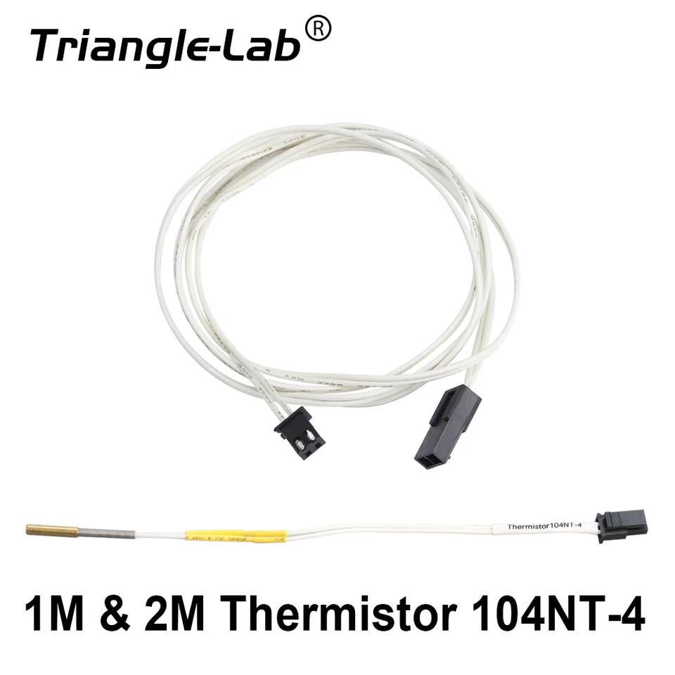 Trianglelab 1m & 2M 104GT-2 104NT-4-R025H42G Termistor Cartridge 280 ℃ pre V6 V6 Solcano Dragonfly Hotend Dratend Hotend Blv DDE