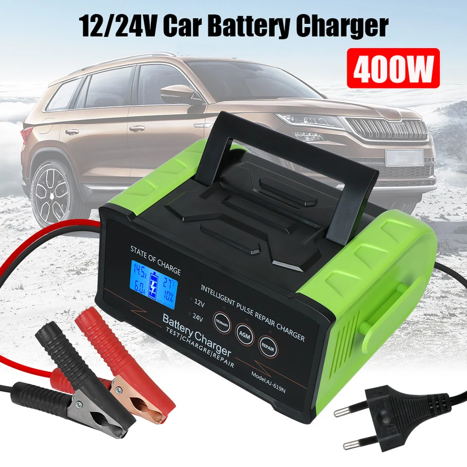 Trickle Smart Pulse Oprava 400 W nabíjačku automobilov Smart Battery nabíjačka 12v-24V pre motocykel lodí automobilov