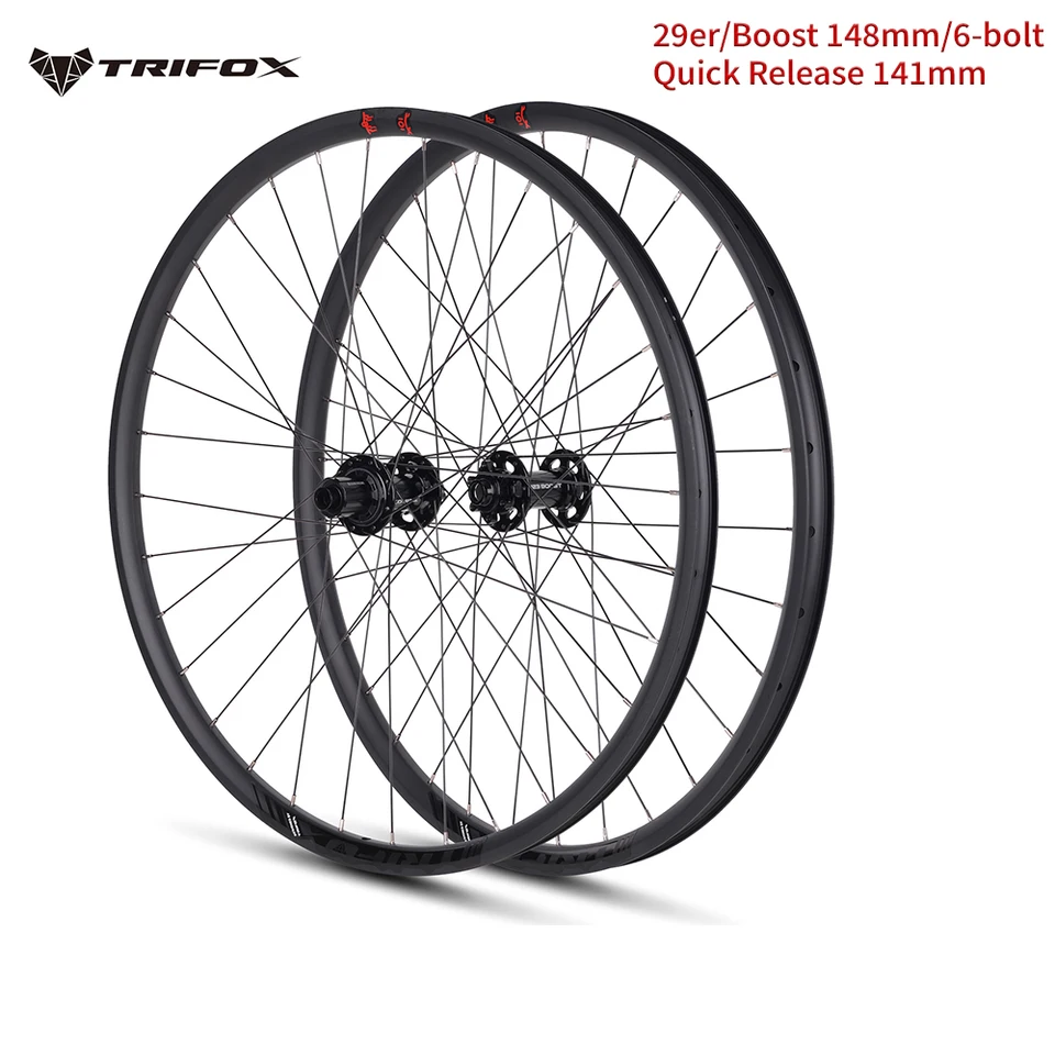 Trifox MTB Bicykel Wheelset 29er 32 kohorov Disk Brzdenie zliatiny MTB Bicykel AM enduro DH Wheelset 148 Boost Thru Axle 141 mm rýchle uvoľnenie