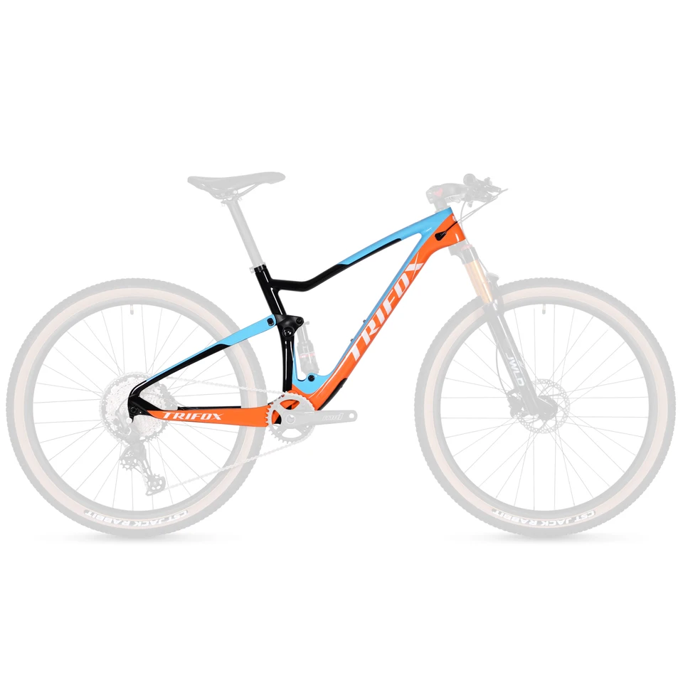 Trifox Oficiálny rám Carbon Mountain Bicycle Rám s úplným odpružením 29 Boost XC Trial MTB rámcami kompatibilný pre Rockshox DNM XDB