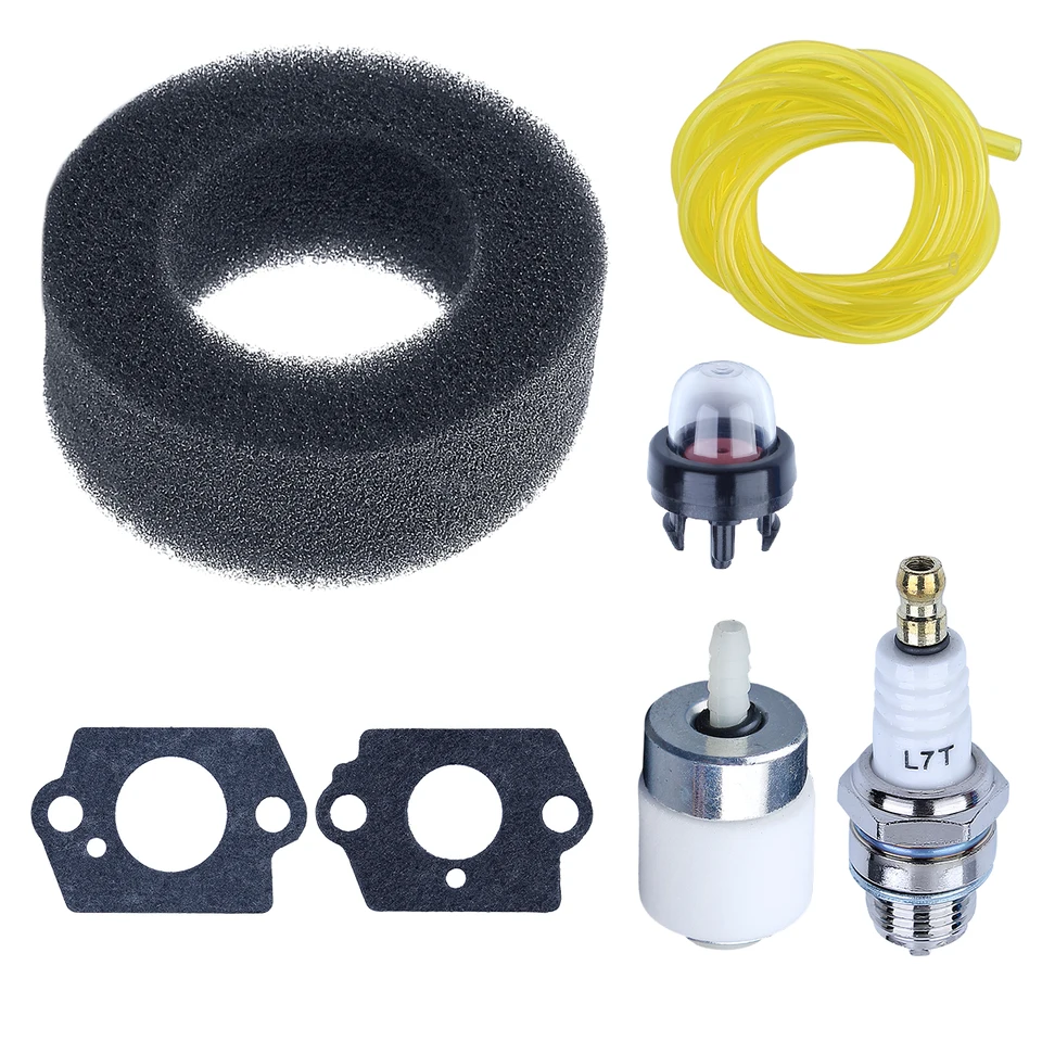 Trimmérový vzduchový filter Palivový filter primér Žiarovka 7ks súprava pre Bolens BL410 Tiller BL100 BL150 BL250 Výmena dielov OEM pre 753-04333