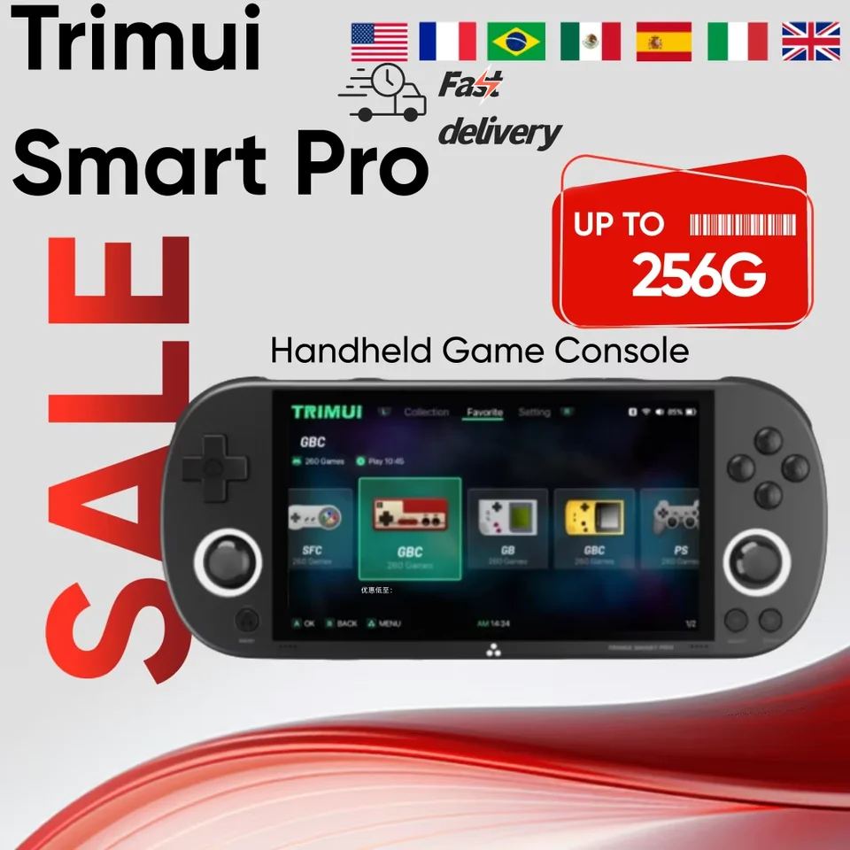 Trimui Smart Pro Randheld Game Console Linux System 4.96''Ips ScrenajoyStick RGB Lighting SmartPro retro videohry prehrávač prehrávač