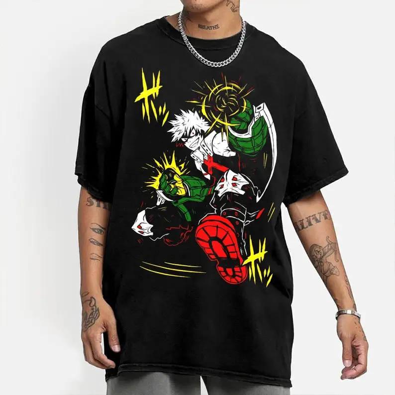 Tričko Bakugo Katsuki, košeľa Kachan, tričko Anime Lovers, Graphic Anime Tee, Manga Tirla, japonské anime