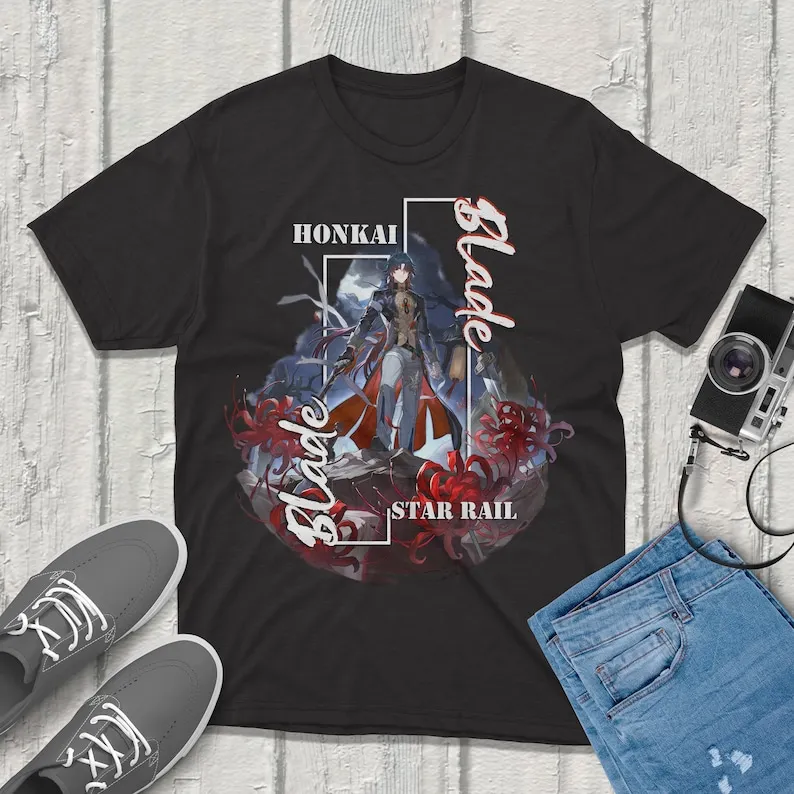 Tričko Blade Honkai Star Rail Tričko: prémiové oblečenie s ohromujúcimi vzormi! Ideálne pre hráčov a nadšencov anime!