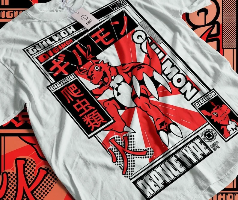 Tričko Guilmon Jyarimon Gigimon tričko Gullmon Growlmon Orange Wargrowlmon Orange Takato Matsuki