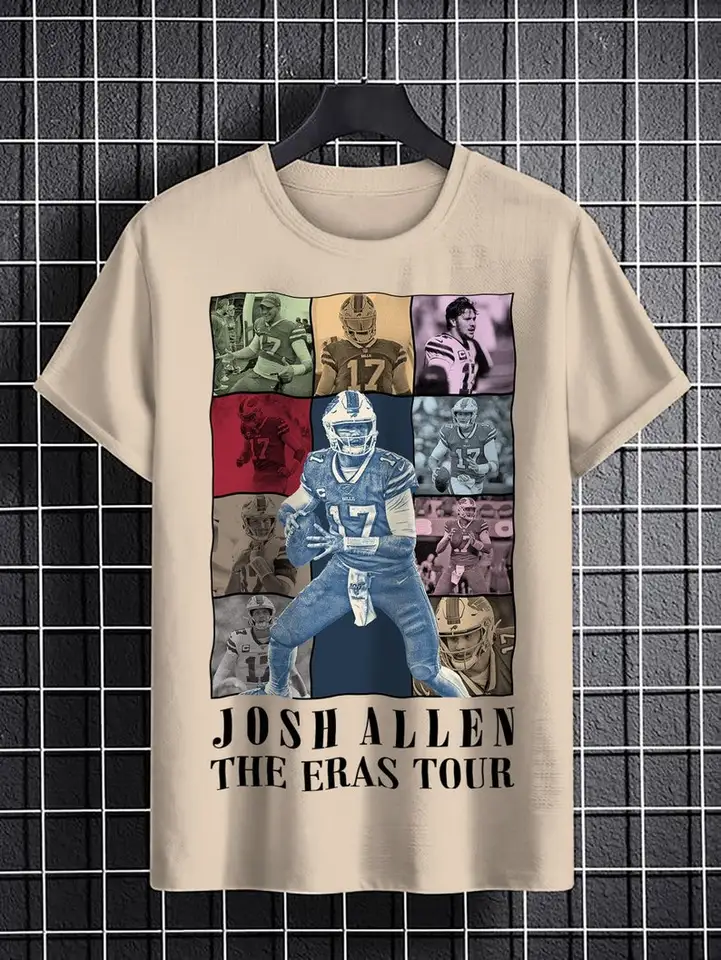 Tričko Josh Allen The Eras, Unisex košeľa, darček pre ženy a mužské unisexové tričko, fanúšikovia darček JA18