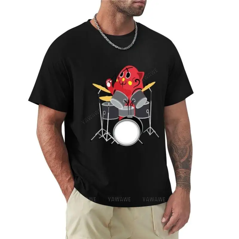 Tričko Men Summer Tees Nyango Star Mascot Drummer T tričko-4500 Tričko potné tričko Summer Tops Men Grafické tričká