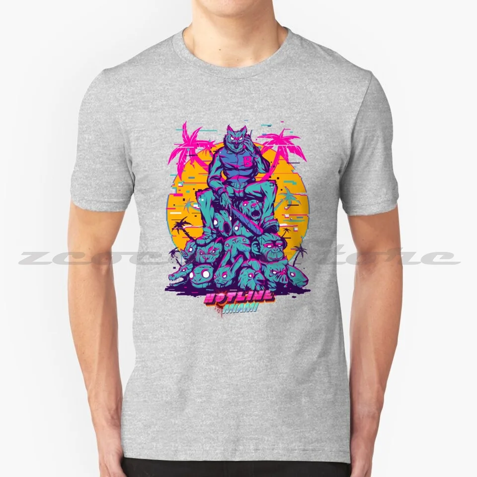 Tričko Miami Miami 100% bavlna Pohodlné vysoko kvalitné 80. roky retro bunda horúca linka Miami 2 Richard Gaming Drive Neon Estetic