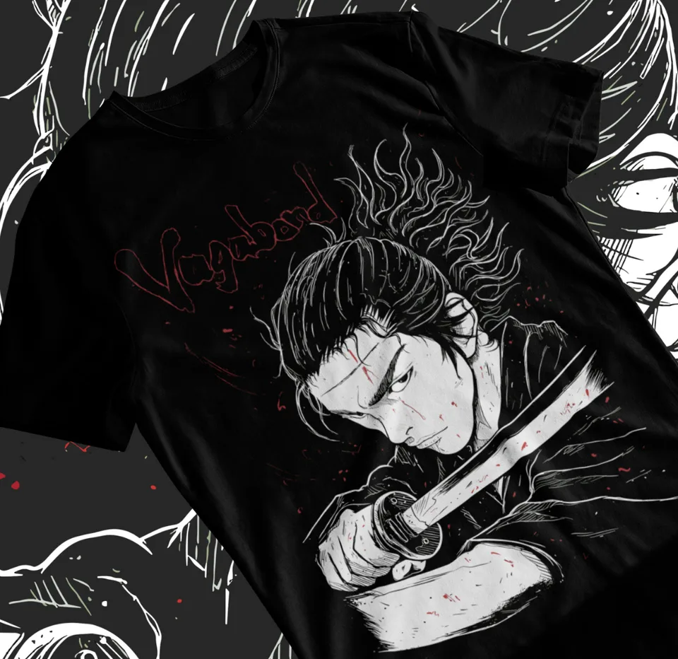 Tričko Musashi Miyamoto vagabond Matahachi Honiden Anime manga košeľa Soft Tee