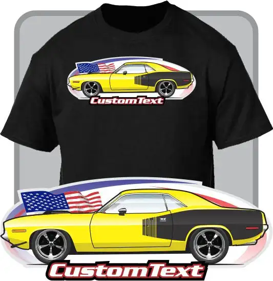 Tričko na mieru auta 70 1970 71 1971 72 1972 73 1973 74 1974 Plymouth Barracuda Cuda AAR 340 440 318 383 V8