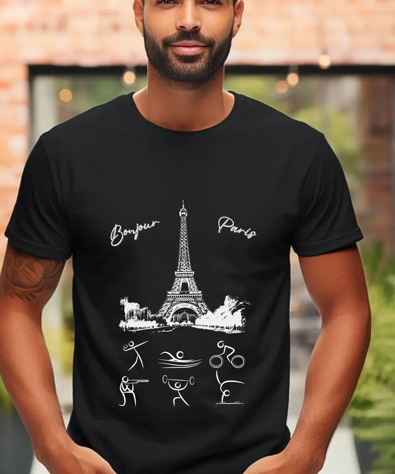 Tričko Paríž Eiffel Tower Tričko USA Summer Games Tee-Shirt Paris 2024 Summer