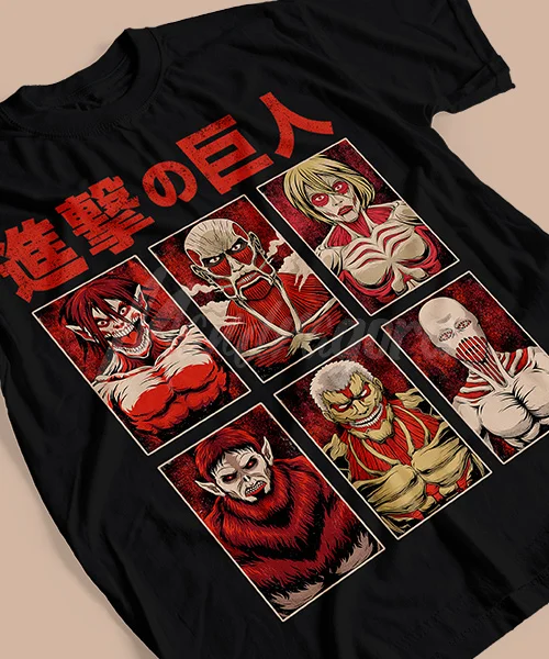 Tričko pre anime útok na Titan Principales Titanes