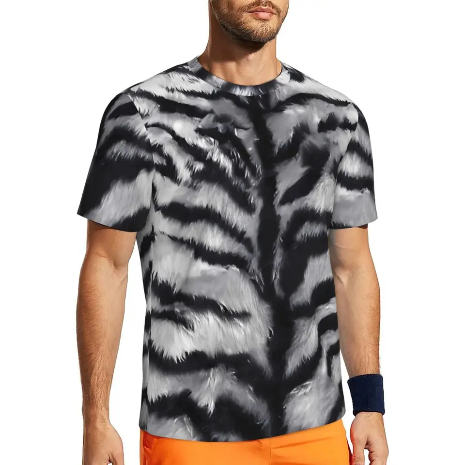 Tričko s bielym tigerom Tričko Men Animal Skin Y2K retro športové oblečenie tričká rýchlo sušené letné hippie odpaliská na mieru oblečenie nadmerne veľké