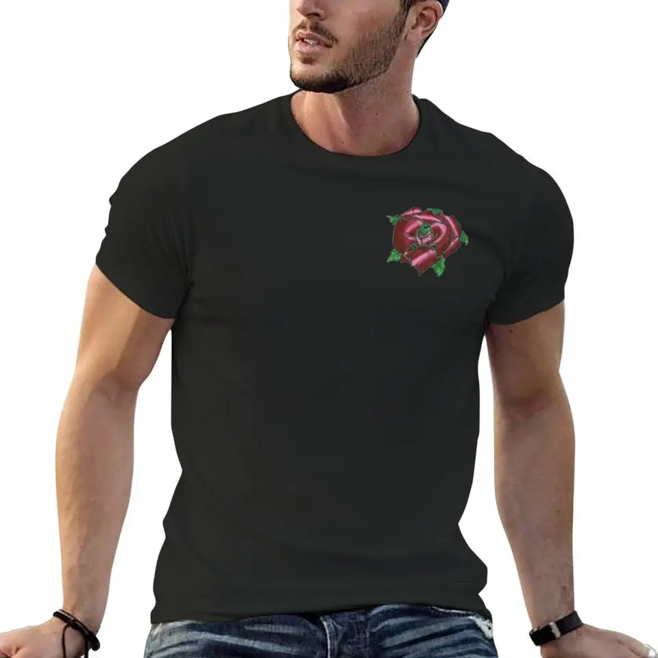 Tričko s srdcom Rose Blacks Grafické tričko Vintage pánske veľké a vysoké tričká