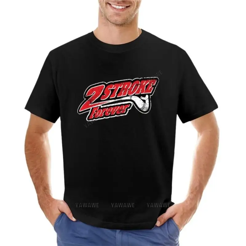 Tričko s tričkami s 2-ťahom Forever Motocross Enduro Dirtbike Tričko Pánske tričká Tričko Tričko Cotton Crew Neck