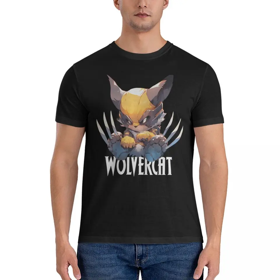 Tričko Wolvercat Men Marvel X-Man Deadpool & Wolverine Hipster Cotton Tete Tritle Crew Neck krátke rukávy tričko Party oblečenie