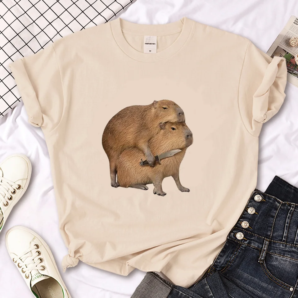 Tričká Capybara Capybara Ženy Anime tričko Žena manga japonské šaty y2k
