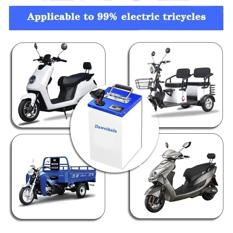 Trojitá lítiová batéria 60 V, super veľká kapacita 200 km, lítiová batéria, elektrický motocykel, trojkolka, lítiová batéria