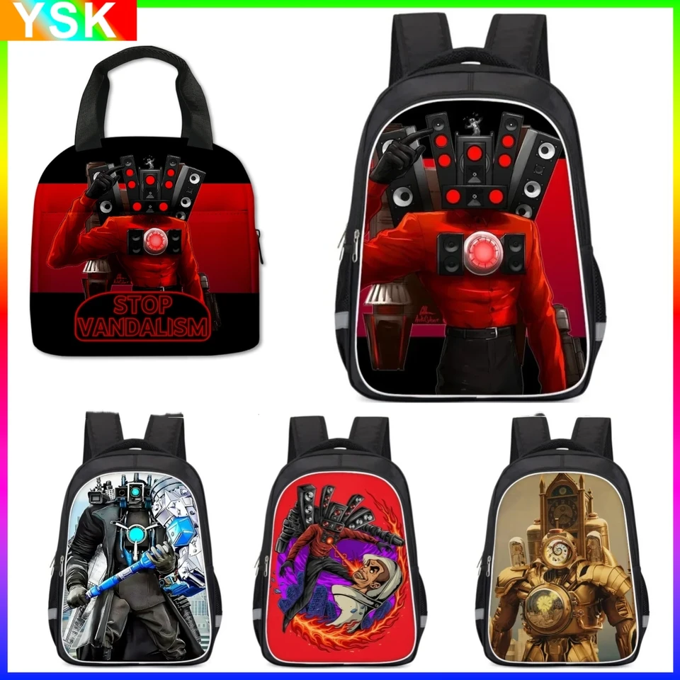 Trojrozmerné školáky toalety Skibidi pre dospievajúce deti Backpack Titan Speakerman Travel batoh študentský knihalka anime taška