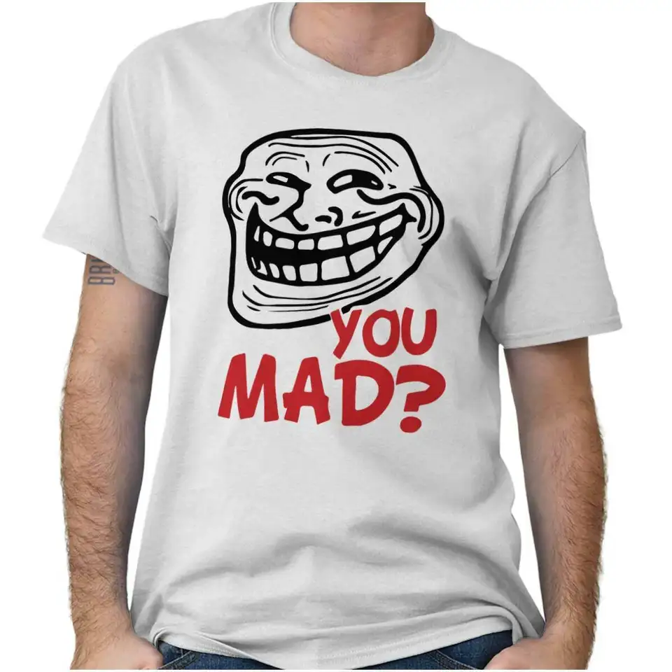 Troll Face You Mad Funny Character sarkastické dámske alebo pánske posádky tričko tričko