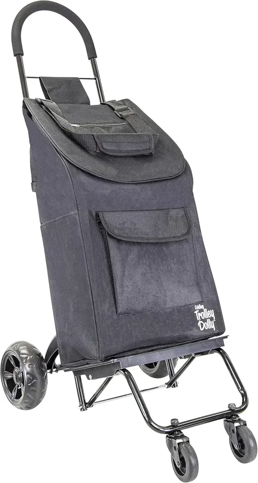 Trolley Dolly Rover s taškou, so 4 kolesami nákupného košíka Skladacie ručné ručné kamión Otočné kolesá záhrada Lightweight L