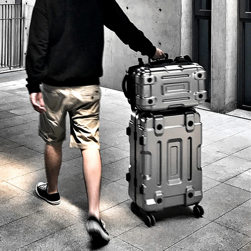 Trolley kufr pre chlapcov s veľkou kapacitou silnú silnú odolnú odolnosť 20/24/28 palca cestovná batožina tiché puzdro odolné voči nárazom
