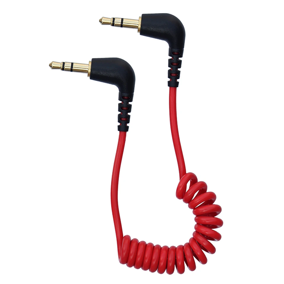 TRS to TRS Spring 3,5 mm kábel stĺpený mikrofón na fotoaparát červená farba pre Rode SC7 Boya od Videomic Go Video Micro Typ MICS