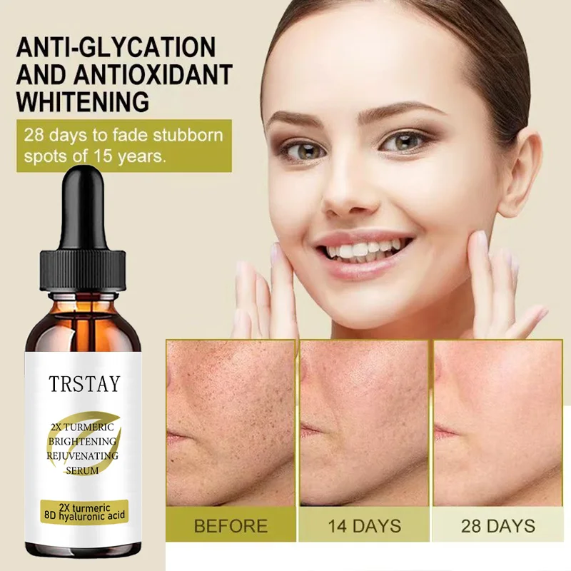 Trstay Dark Spot Serum Hyalurónová bieliaci vitamín C, Kurkuma v sére v sére, Krása starostlivosti o pleť v tvári