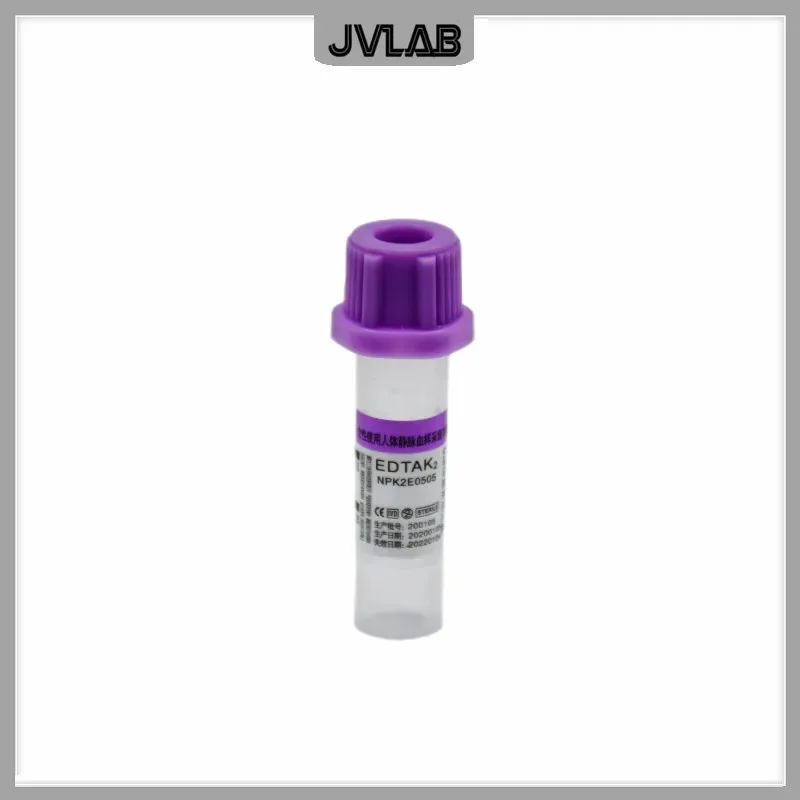 Trubica zberu sterilnej krvi s EDTAK2 Purple Cap Disponhable Anticoagulation Tube pre dieťa 0,5 ml 100 / pk