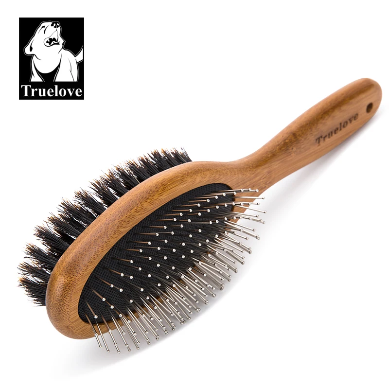 Truelove domáce zviera obojstranný kefový hrebeň z nehrdzavejúcej ocele Bristles Bristles Grooming Grooming Konkurencia dovolenka Cat Dog TLK23131