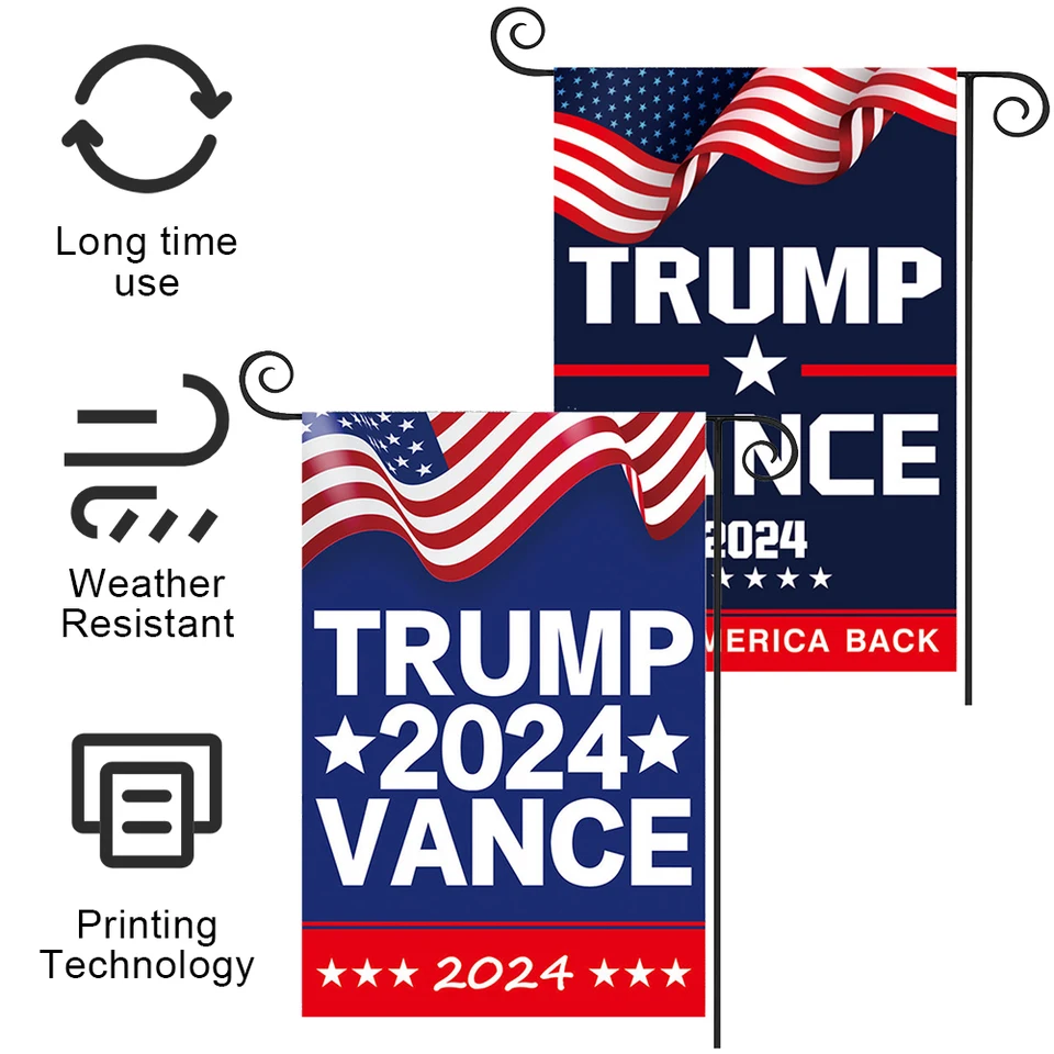 Trump Vance 2024 Záhradná vlajka obojstranné domové ozdobné vlajky Banner Trump Vance Flags Outdoor Flags Trump 2024 Záhradné vlajky