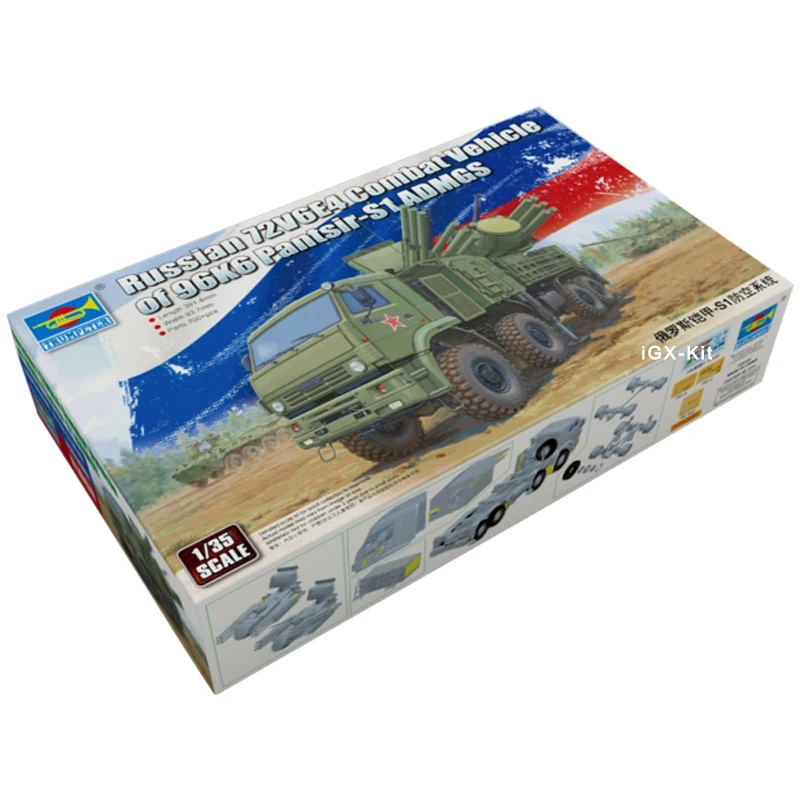 Trumpeter 01060 1/35 Ruský 72V6E2 Combat Vozidlo s 96k6 Pantsir S1 Admgs Vojenská hračka plastová zostava Model Model Model