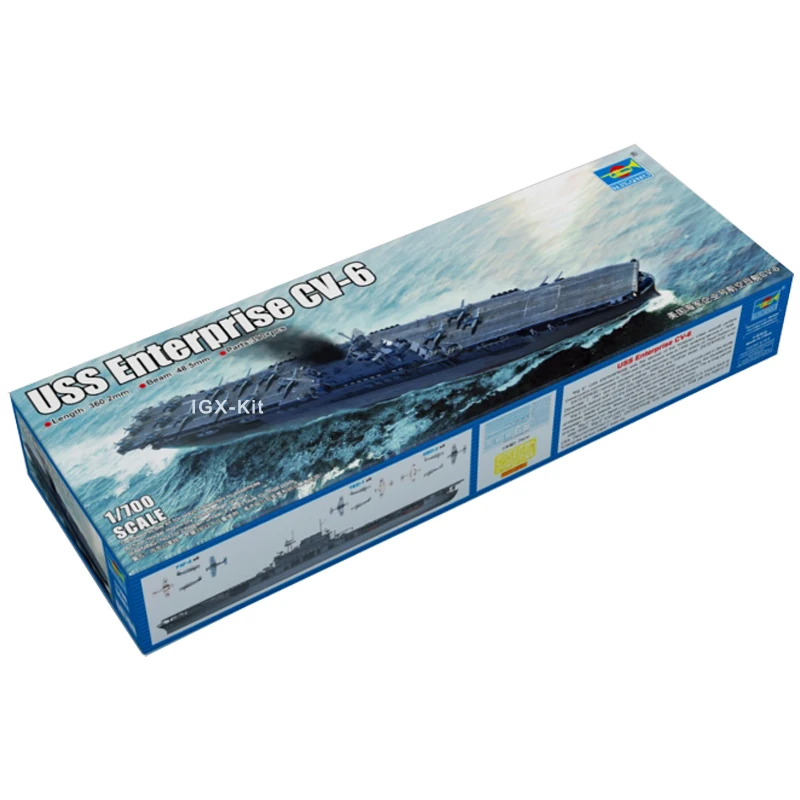 Trumpeter 06708 1/700 USS Enterprise CV-6 Aircraft Conitor Military Montáž Plastová handraft Model Model Building Kit
