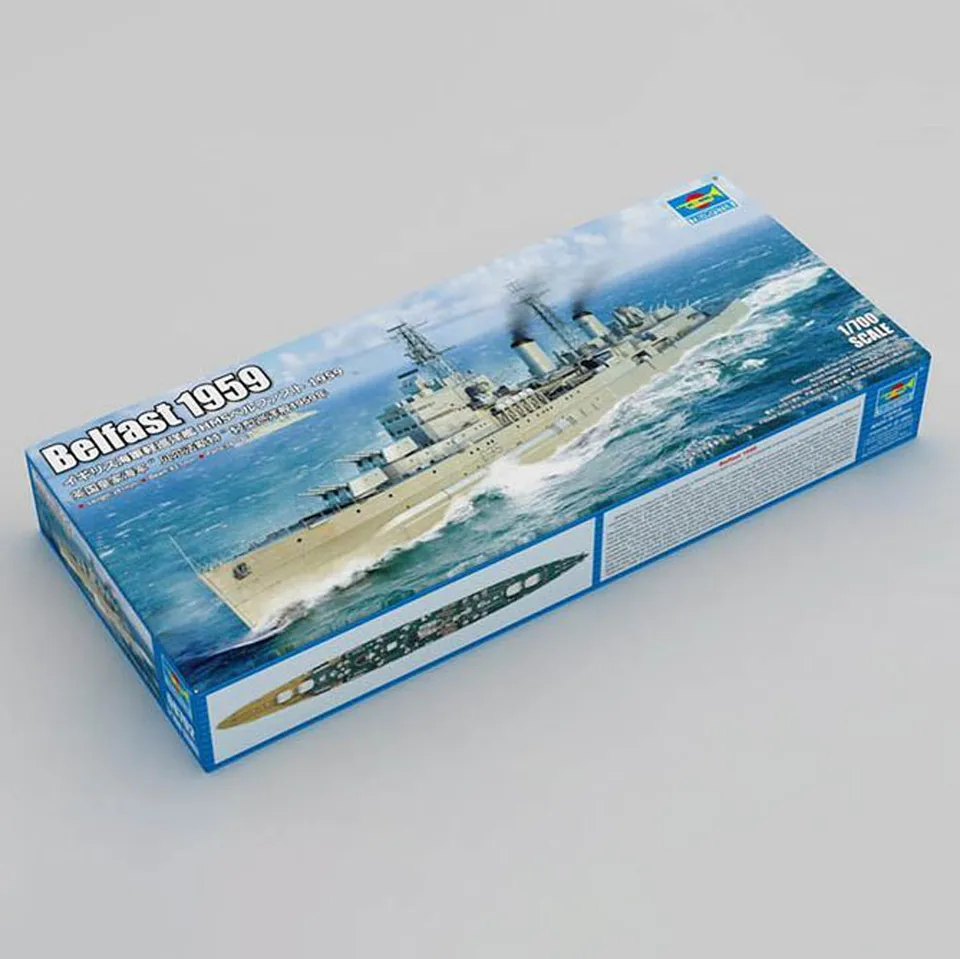 Trumpeter 1/700 statický model čln Royal Navy HMS Belfast 1959 Plastová vojnová loď nezmieraná budova súpravy hračky TH23360